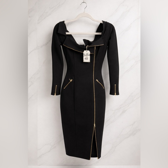 Bella Barnett Off-Shoulder Bandage Midi Dress - New With Tags - Picture 4 of 6